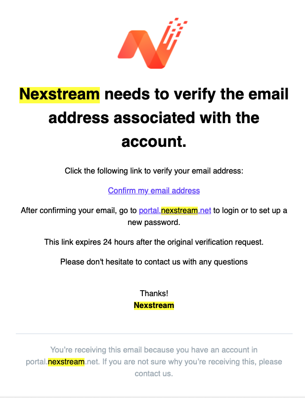 new nexstream account setup instructions